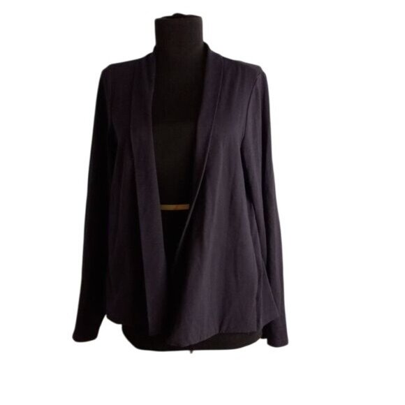 Eileen Fisher Size S Open Front Navy Blue Cardigan Jacket Cotton Lycra Blend - Picture 1 of 9